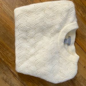 Mohair wool blend short sleeve sweater